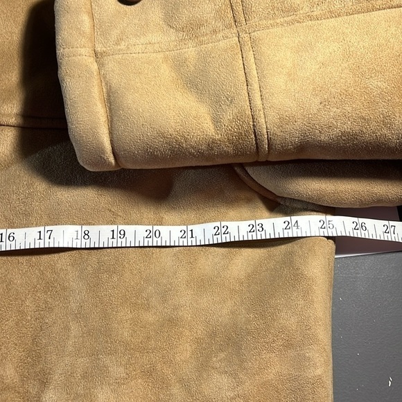 RFT Rainforest Mens Faux Sherpa Pockets Button Up Coat Beige/ Gray M - Picture 15 of 15